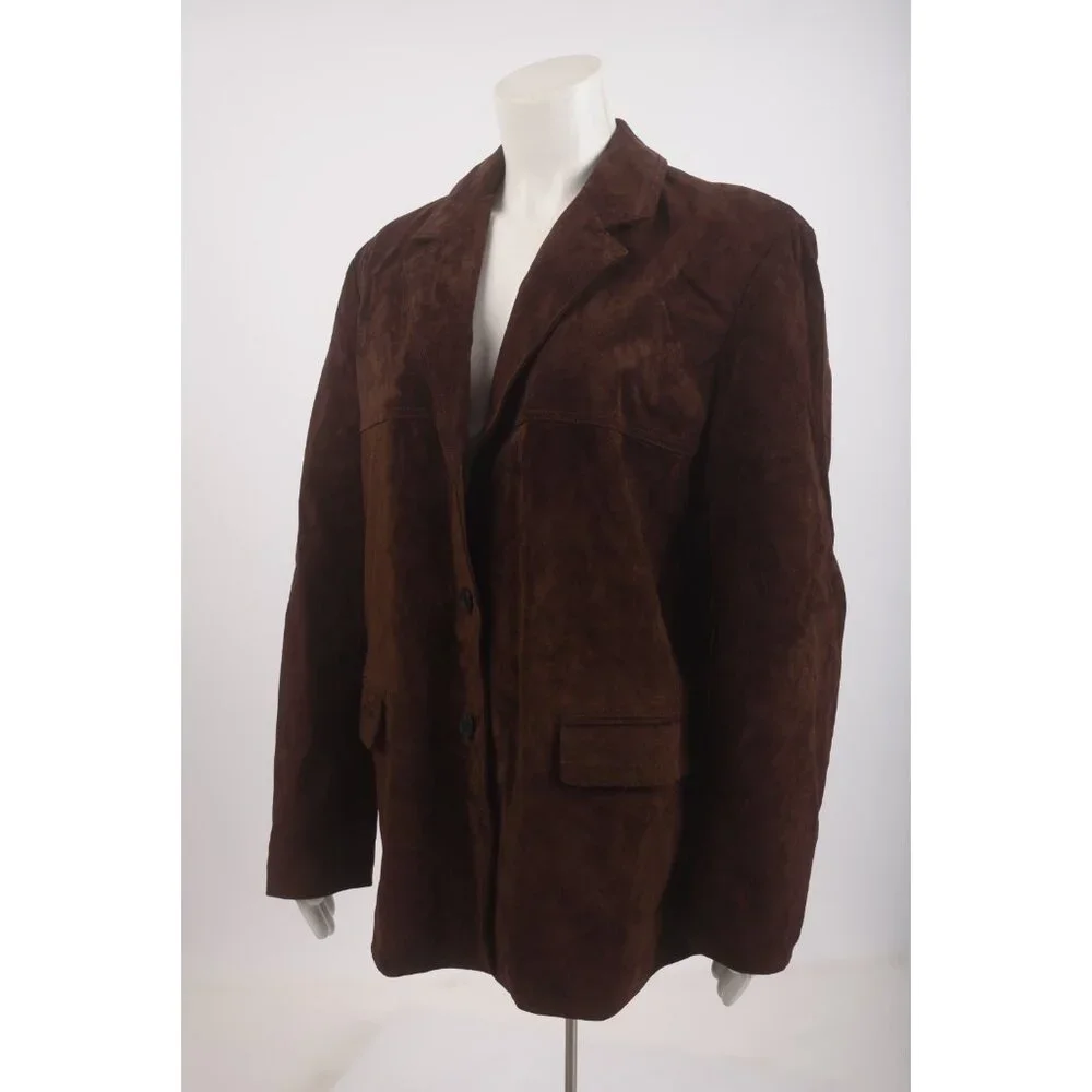 Zara ZW Collection Womans Suede Leather Blazer Jacket M Brown 4341/814 NWT - Picture 4 of 8